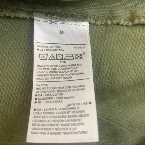 Old Navy Woman M Olive Green Utility Military Full Zip Waist Drawstring Jacket - Picture 6 of 7